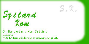 szilard kom business card